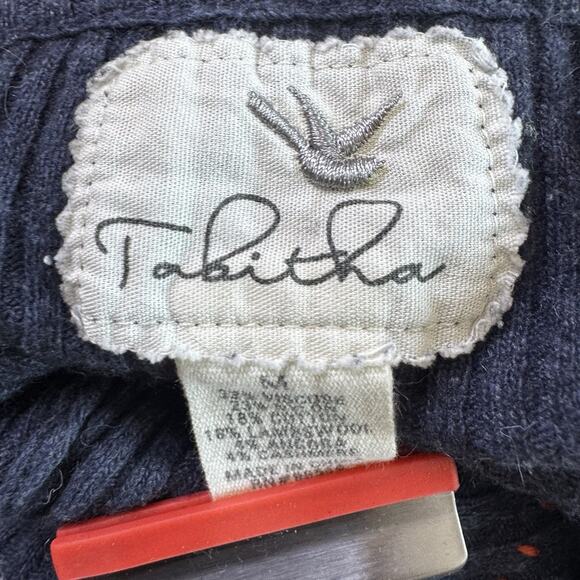 TABITHA Anthropologie Blue Nordic Sweater Ribbed Wool Cashmere Fairy Softgirl M - Picture 5 of 5